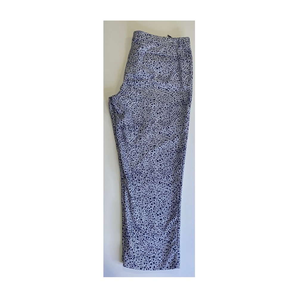 Womens Sportscraft cropped Capri cotton pants size 18 pockets white navy - Picture 4 of 9